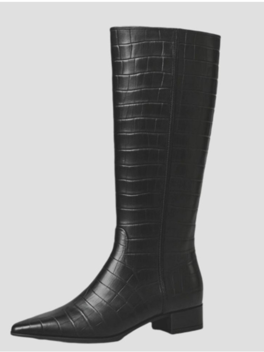 Gianni Bini Sharri Classic Black Croc-Embossed Knee High Boots Size 6.5 M NWOB